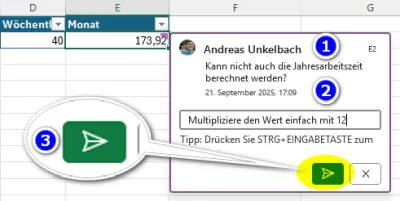 Kommentare als Thread in Excel