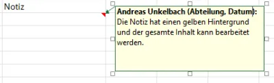 Notizen in Excel - Microsoft 365