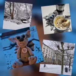 Eine Collage aus Bildern zum Winter
