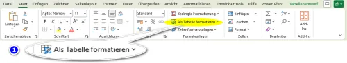 Als Tabelle formatieren