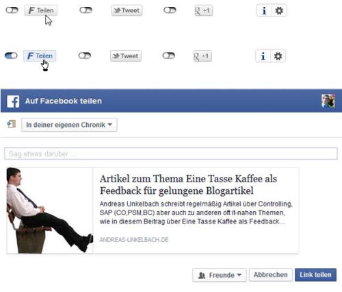 Artikel auf Facebook teilen